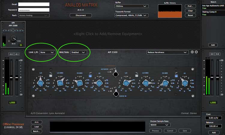 Image of API 5500 in the Analog Matrix - Mid/Side Processing