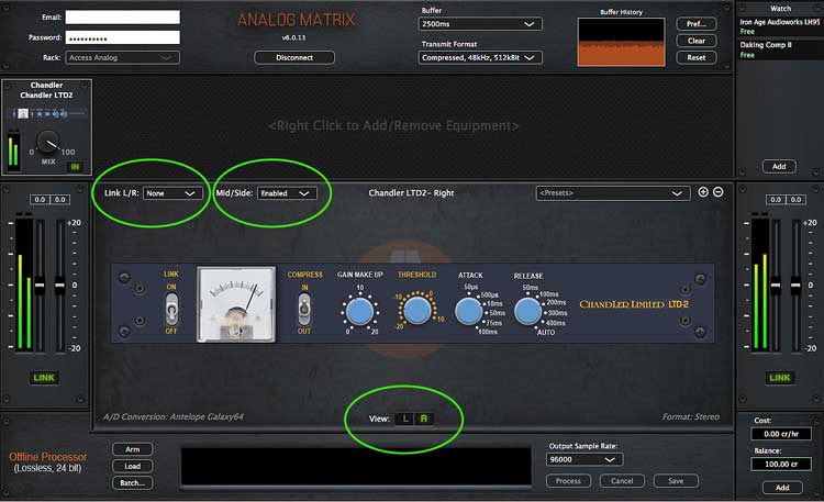 Image of the Chandler LTD in the Analog Matrix - Mid/Side Processing