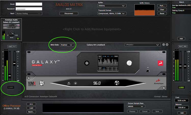 Galaxy Converter in Analog Matrix Plugin - Mid/Side Processing