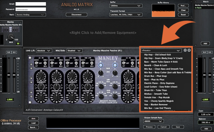 Image of the Massive Passive Presets in the Analog Matrix Plugin